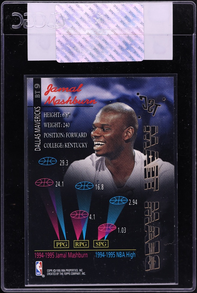 1995 Stadium Club Beam Team Jamal Mashburn #BT9 CGC AUTH