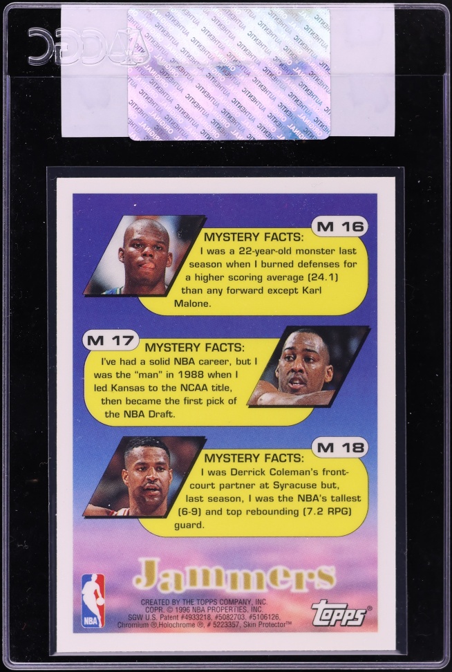 1995 Topps Mystery Finest Refractor Jamal Mashburn #M16 CGC AUTH