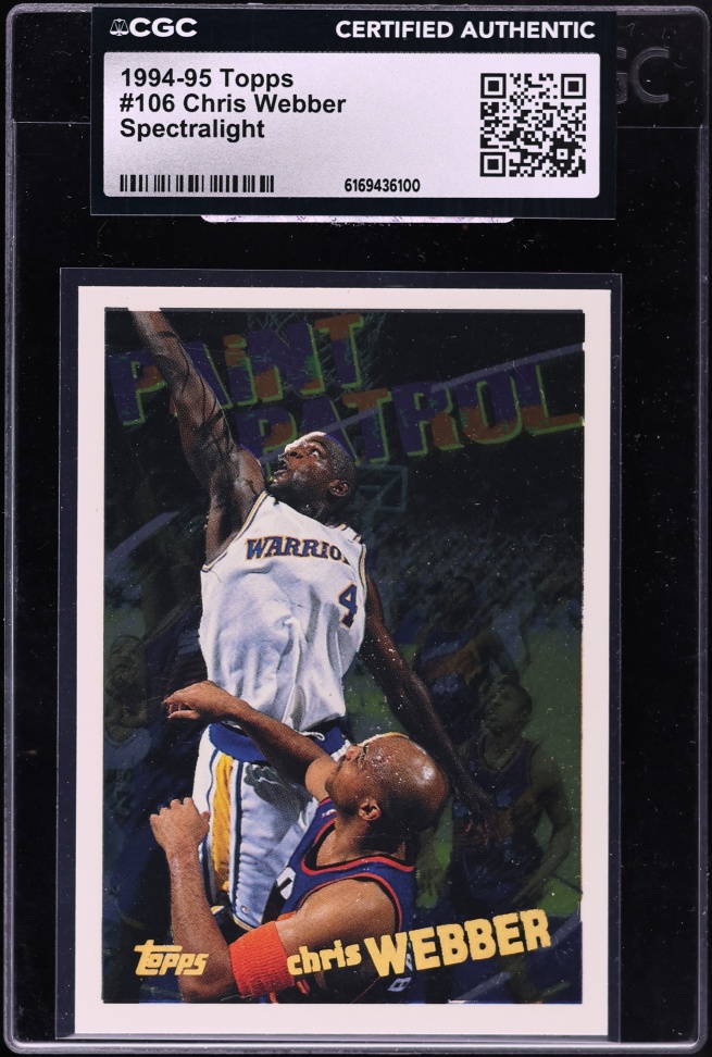 1994 Topps Spectralight Chris Webber #106 CGC AUTH