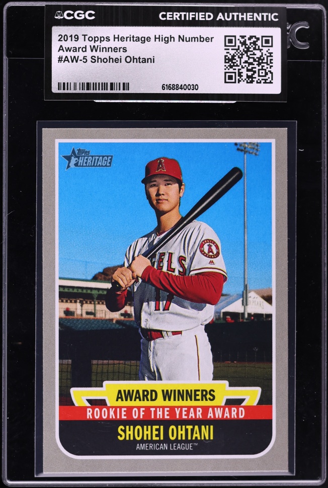 2019 Topps Heritage High Number Award Winners Shohei Ohtani #AW-5 CGC AUTH