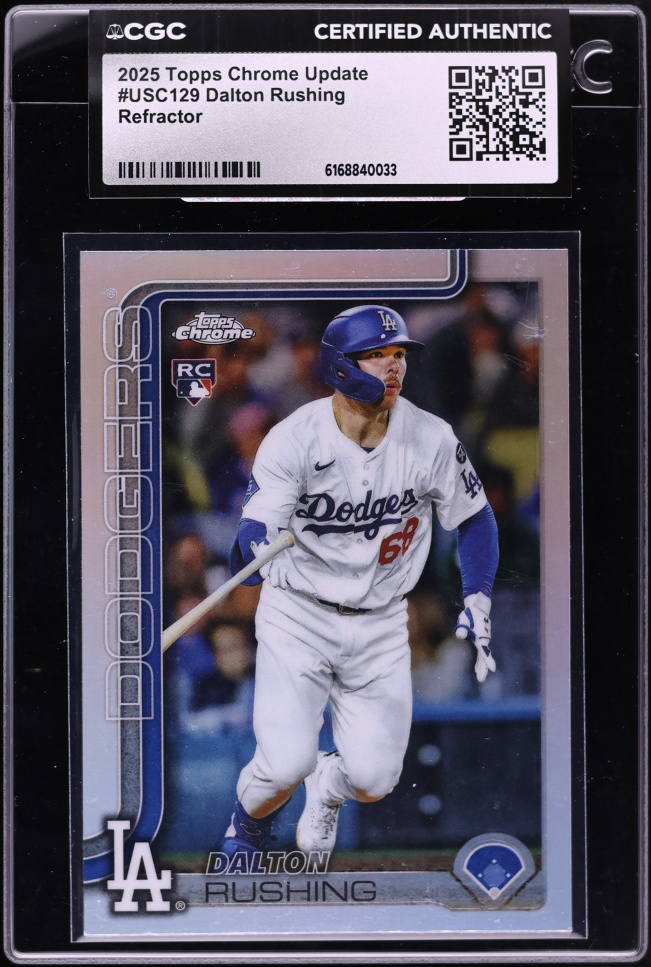 2025 Topps Chrome Update Refractor Dalton Rushing ROOKIE #USC129 CGC AUTH