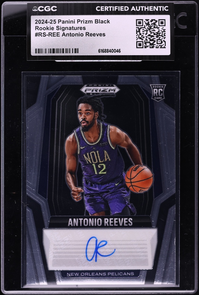 2024 Panini Prizm Black Antonio Reeves ROOKIE AUTO #RS-REE CGC AUTH