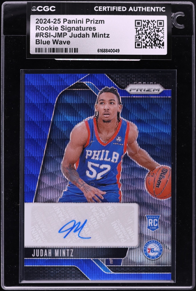 2024 Panini Prizm Signatures Blue Wave Judah Mintz ROOKIE AUTO #RSI-JMP CGC AUTH
