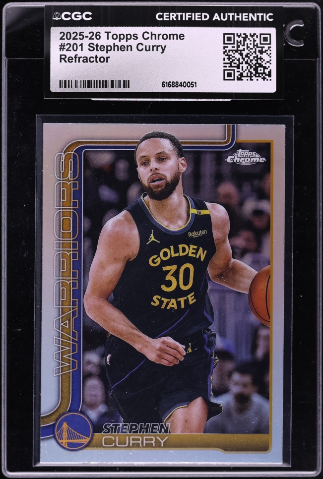 2025 Topps Chrome Refractor Stephen Curry #201 CGC AUTH