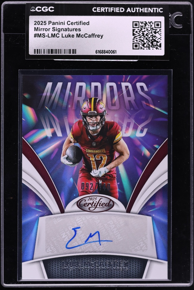 2025 Panini Certified Mirror Signatures Luke McCaffrey AUTO /149 #MS-LMC CGC AUTH