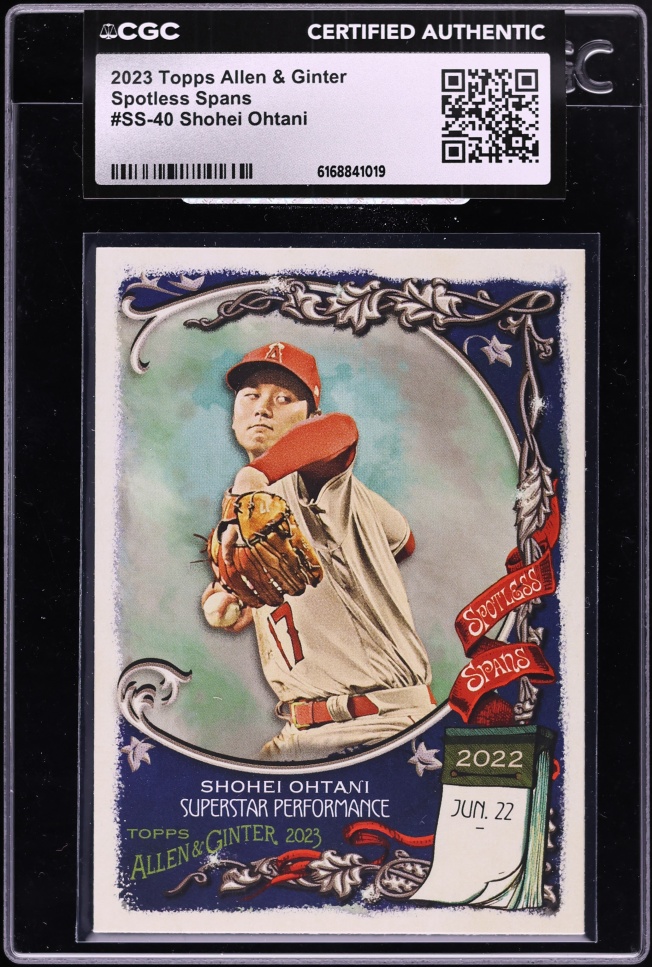 2023 Topps Allen & Ginter Spotless Spans Shohei Ohtani #SS-40 CGC AUTH