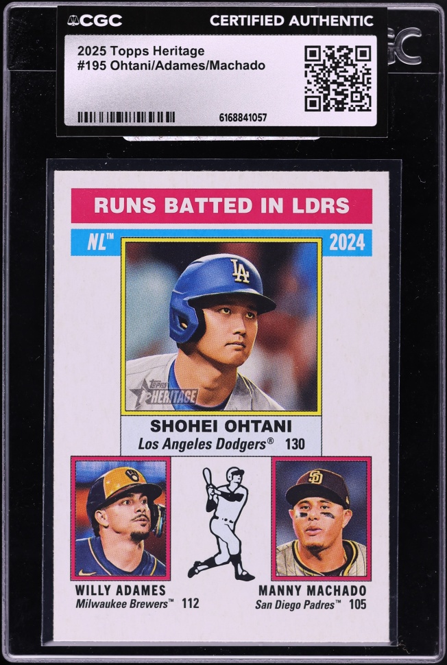 2025 Topps Heritage Ohtani Adames Machado #195 CGC AUTH