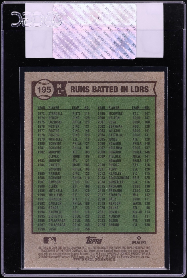 2025 Topps Heritage Ohtani Adames Machado #195 CGC AUTH