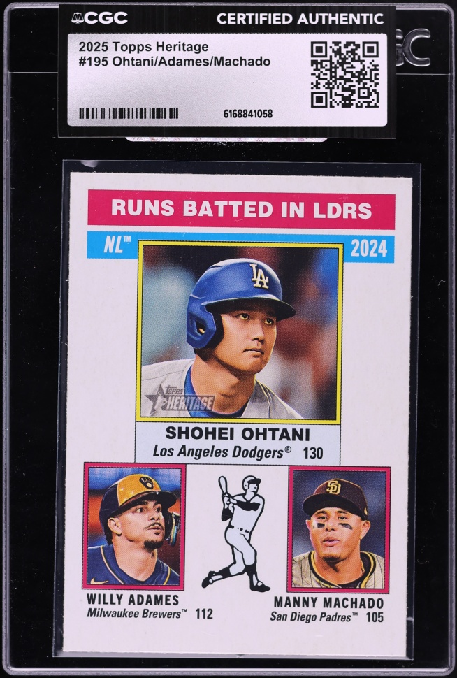 2025 Topps Heritage Ohtani Adames Machado #195 CGC AUTH