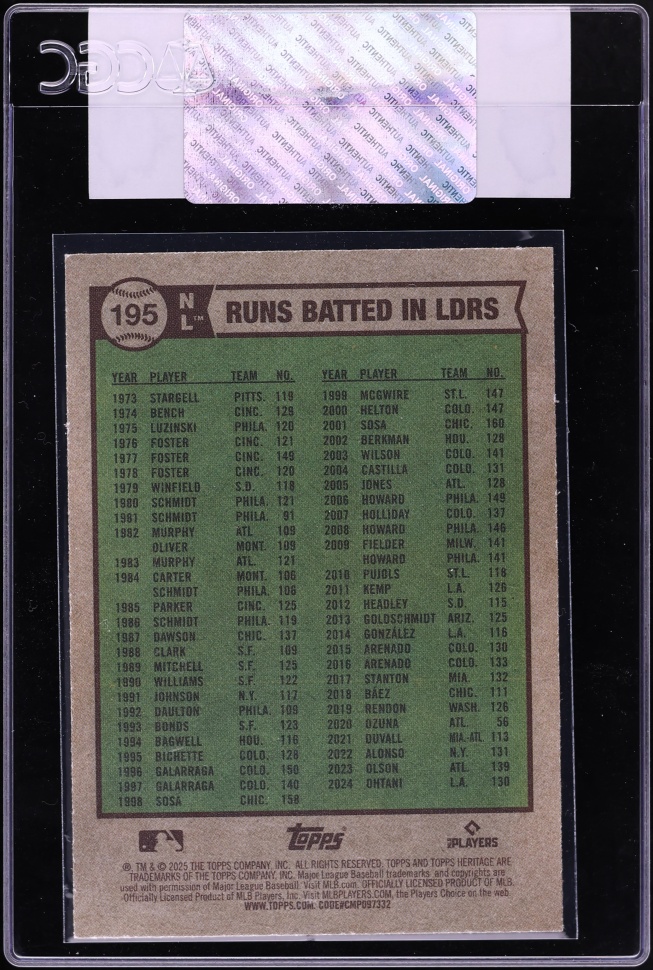 2025 Topps Heritage Ohtani Adames Machado #195 CGC AUTH