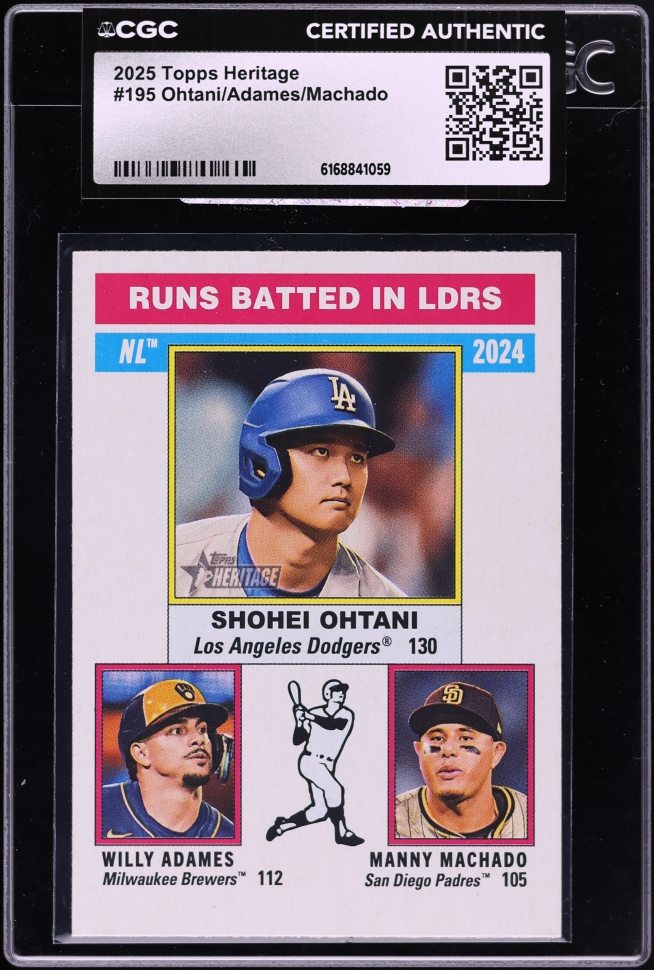 2025 Topps Heritage Ohtani Adames Machado #195 CGC AUTH