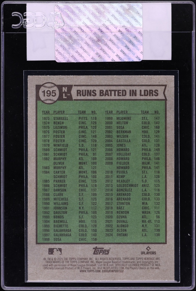 2025 Topps Heritage Ohtani Adames Machado #195 CGC AUTH