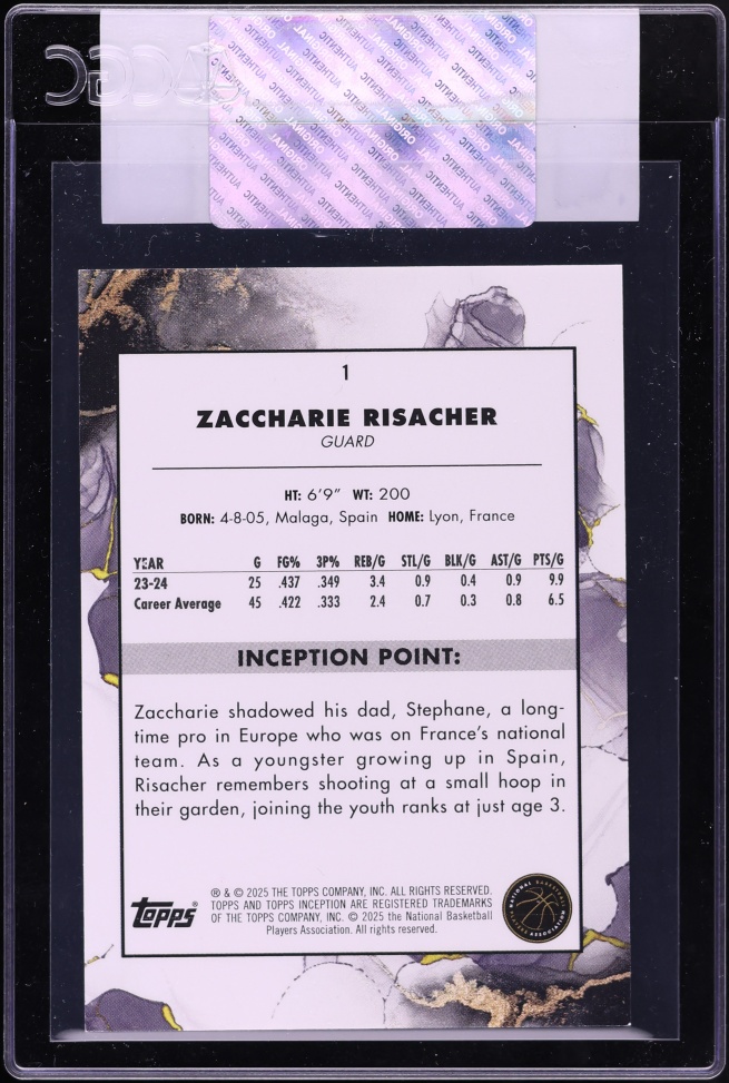 2024 Topps Inception Zaccharie Risacher ROOKIE #1 CGC AUTH