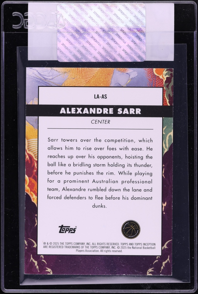 2024 Topps Inception Launch Alexandre Sarr ROOKIE #LA-AS CGC AUTH