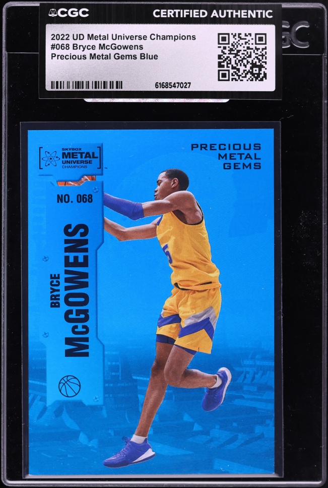 2022 Metal Universe Champions Precious Metal Gems Blue Bryce McGowens ROOKIE /50 #068 CGC AUTH