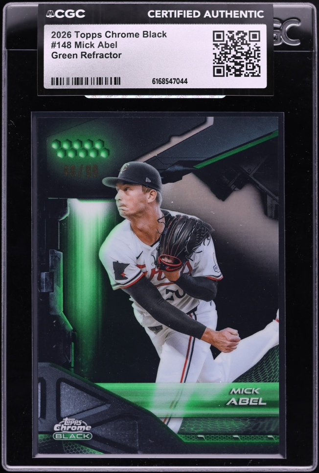 2026 Topps Chrome Black Green Refractor Mick Abel #148 CGC AUTH