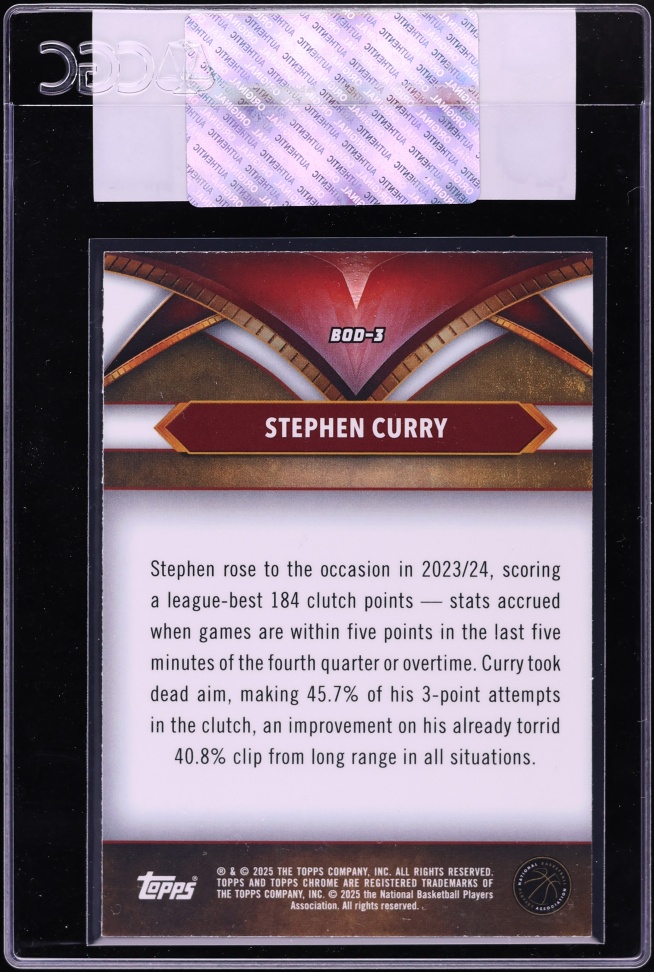 2024 Topps Chrome Ball Of Duty Blue Basketball Refractor Stephen Curry #BOD-3 CGC AUTH