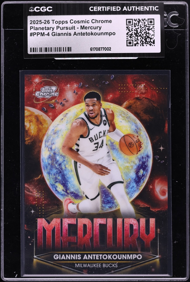 2025 Topps Chrome Cosmic Planetary Pursuit Mercury Giannis Antetokounmpo #PPM-4 CGC AUTH