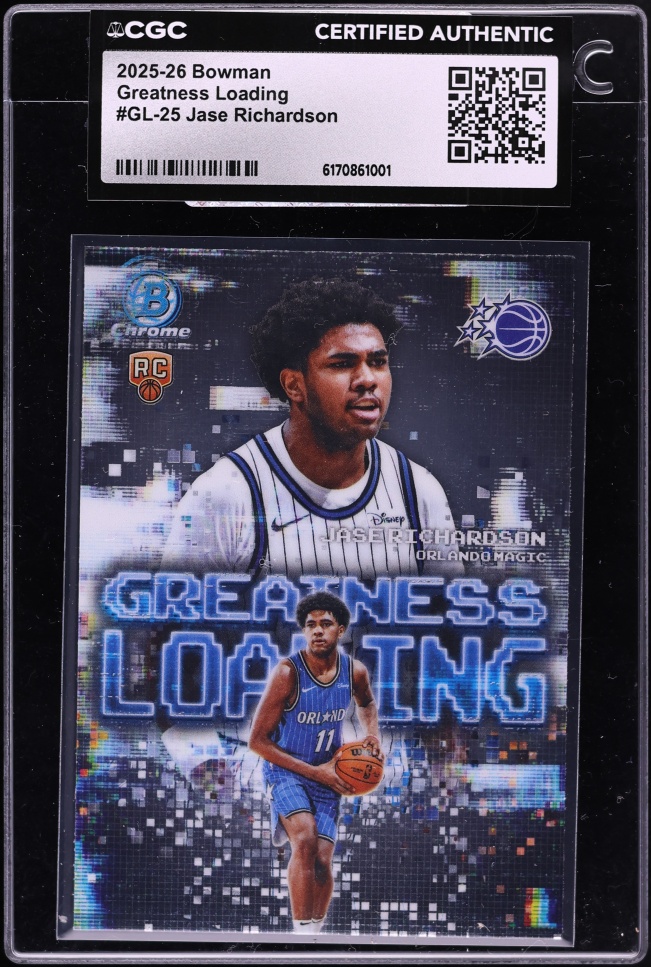 2025 Bowman Chrome Greatness Loading Jase Richardson ROOKIE #GL-25 CGC AUTH