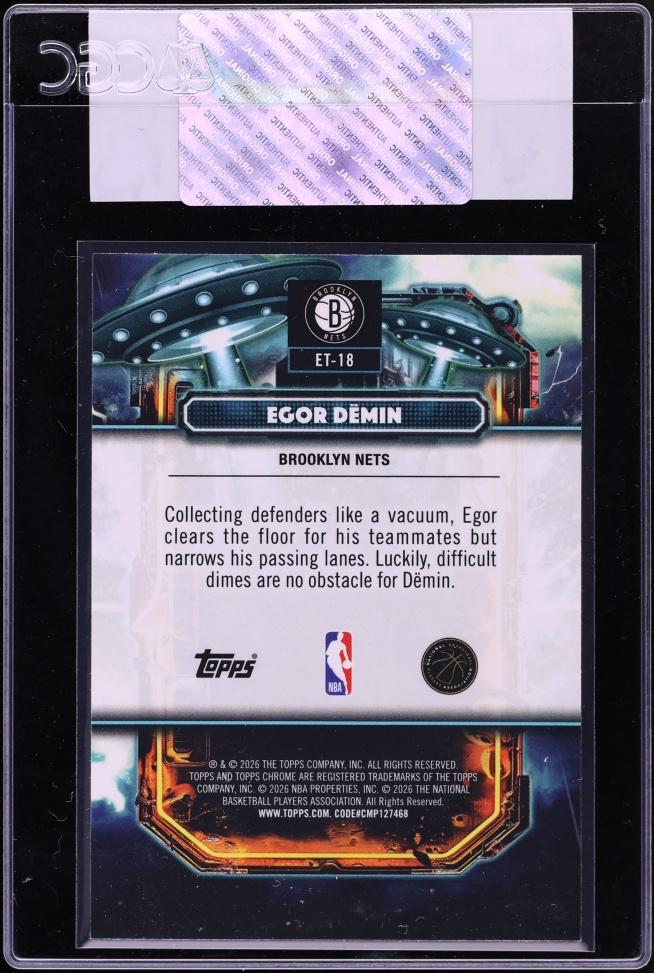 2025 Topps Chrome Cosmic Extraterrestrial Talent Egor Demin ROOKIE #ET-18 CGC AUTH