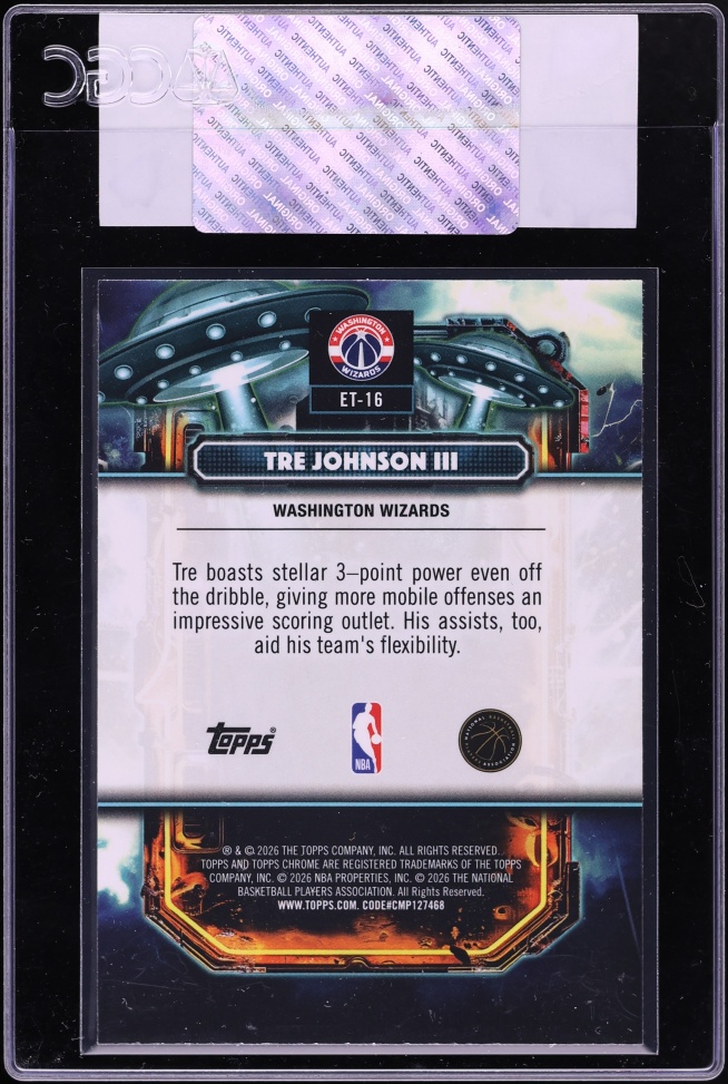 2025 Topps Cosmic Chrome Extraterrestrial Talent Tre Johnson III ROOKIE #ET-16 CGC AUTH