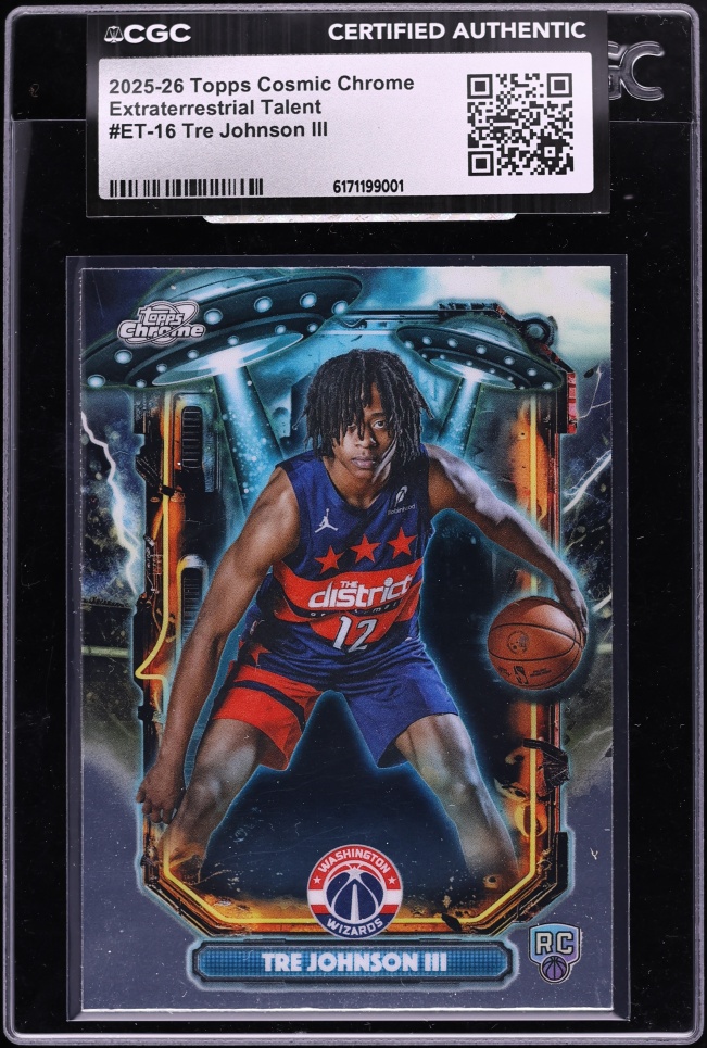 2025 Topps Cosmic Chrome Extraterrestrial Talent Tre Johnson III ROOKIE #ET-16 CGC AUTH