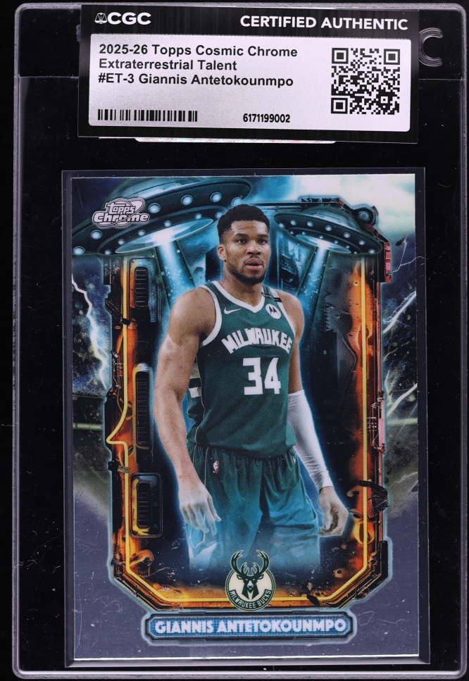 2025 Topps Cosmic Chrome Extraterrestrial Talent Giannis Antetokounmpo #ET-3 CGC AUTH