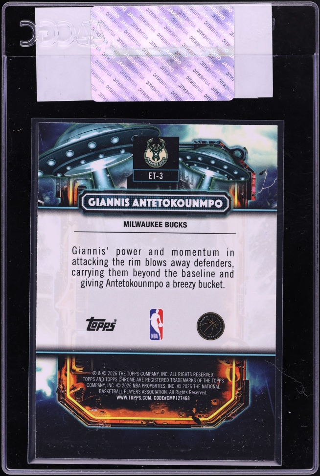 2025 Topps Cosmic Chrome Extraterrestrial Talent Giannis Antetokounmpo #ET-3 CGC AUTH