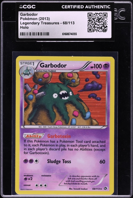 2013 Pokemon Black & White Legendary Treasures Holo Garbodor #68 CGC AUTH