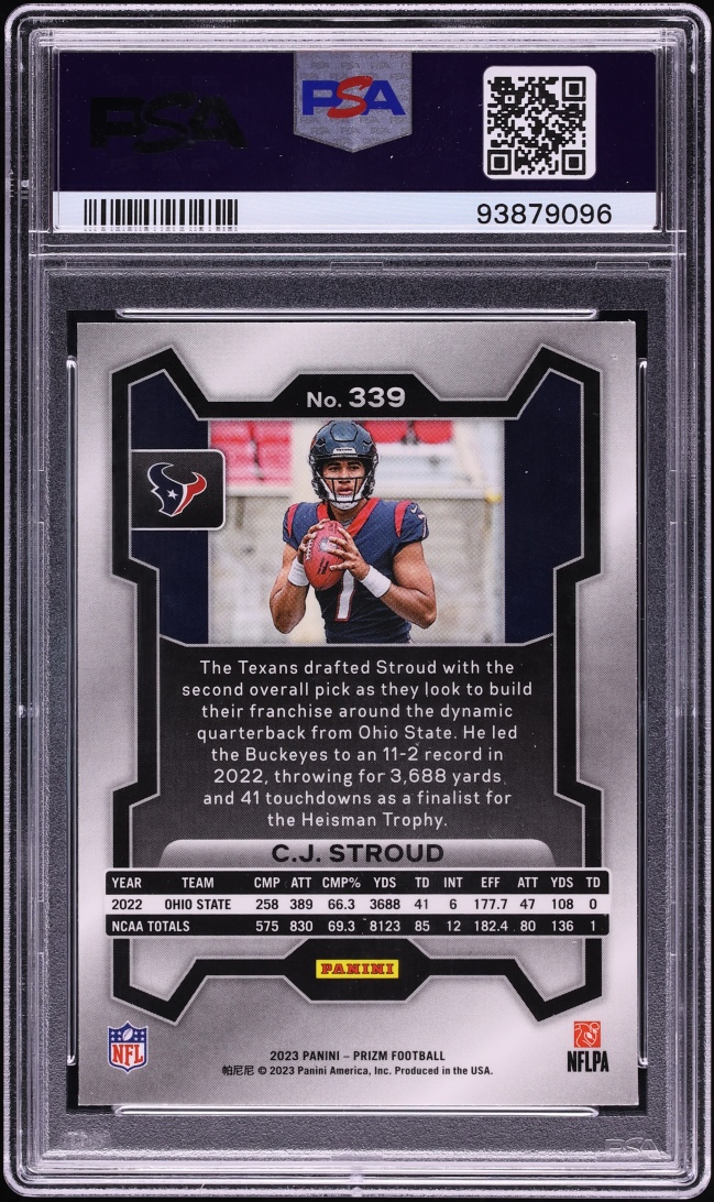 2023 Panini Prizm C.J. Stroud ROOKIE #339 PSA 10 GEM MINT