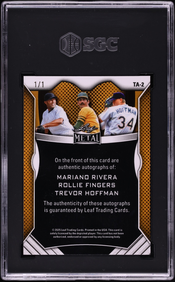 2025 Leaf Metal Authentics Green Circles Rivera Fingers Hoffman AUTO 1/1 #TA-2 SGC 9 MINT