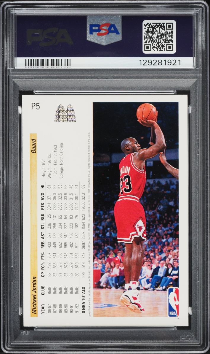1992 Upper Deck McDonald's Michael Jordan #P5 PSA 8 NM-MT
