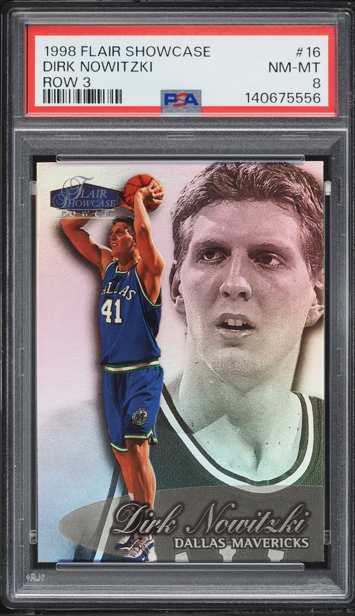 1998 Flair Showcase Row 3 Dirk Nowitzki ROOKIE #16 PSA 8 NM-MT