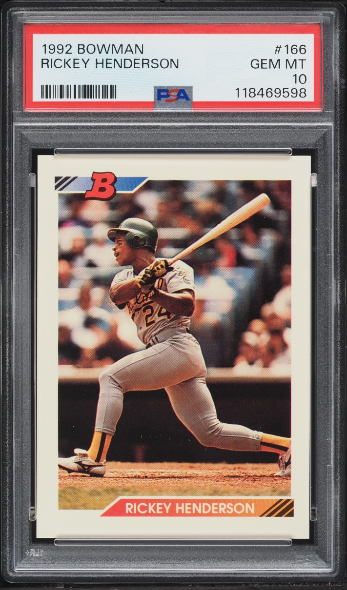 1992 Bowman Rickey Henderson #166 PSA 10 GEM MINT