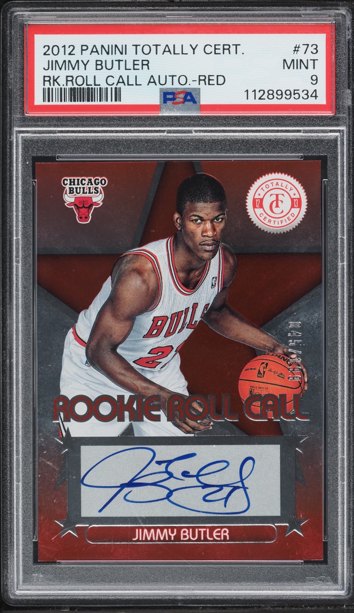 2012 Totally Certified Roll Call Red Jimmy Butler ROOKIE AUTO /199 #73 PSA 9 MINT
