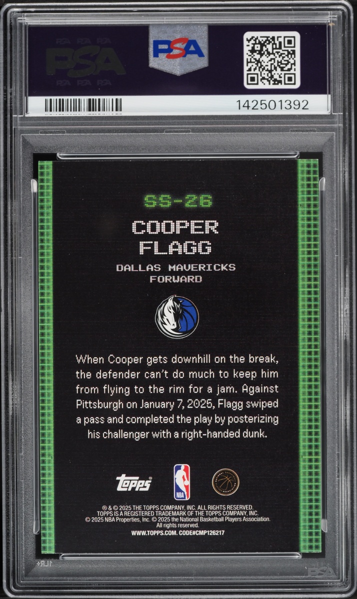 2025 Topps Scan And Slam Cooper Flagg ROOKIE #SS-26 PSA 9 MINT
