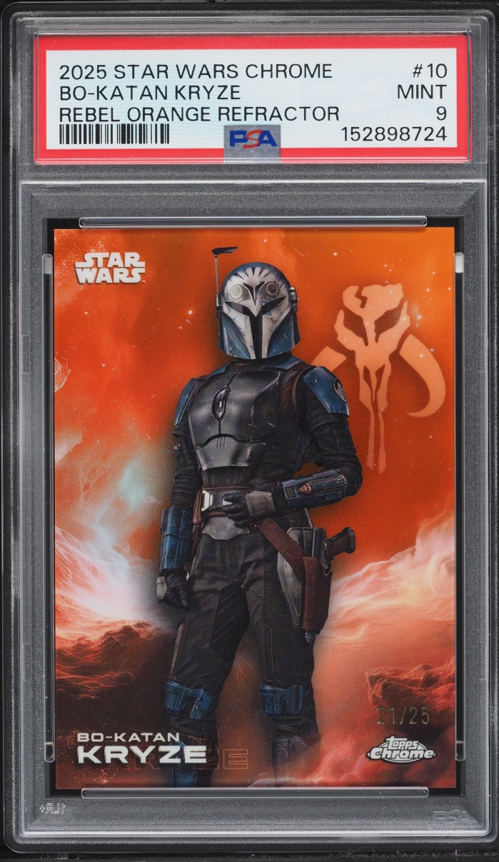 2025 Topps Chrome Star Wars Rebel Orange Ref Bo-Katan Kryze /25 #10 PSA 9 MINT