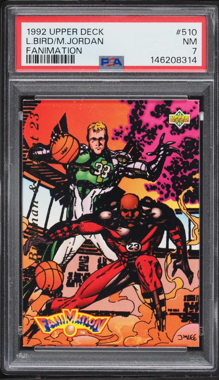 1992 Upper Deck Fanimation Larry Bird & Michael Jordan #510 PSA 7 NRMT