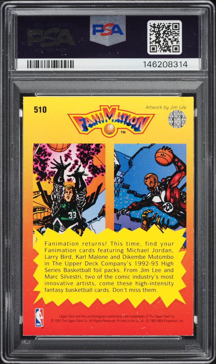 1992 Upper Deck Fanimation Larry Bird & Michael Jordan #510 PSA 7 NRMT