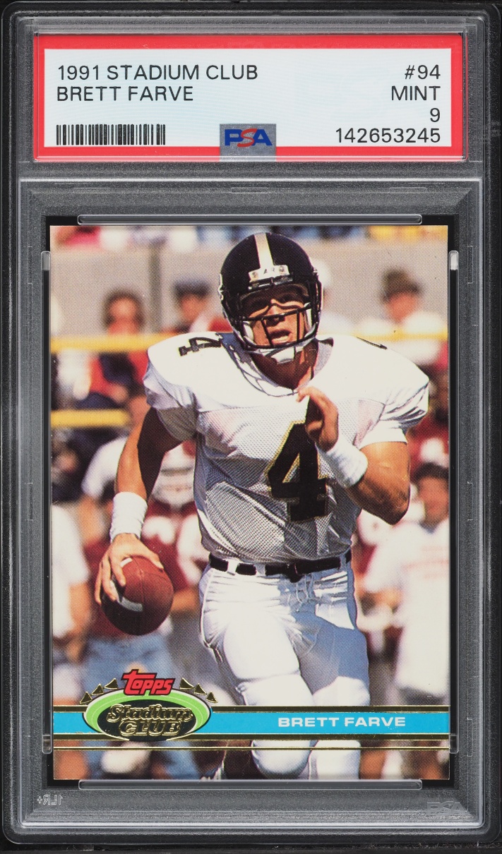 1991 Stadium Club Football Brett Favre ROOKIE #94 PSA 9 MINT