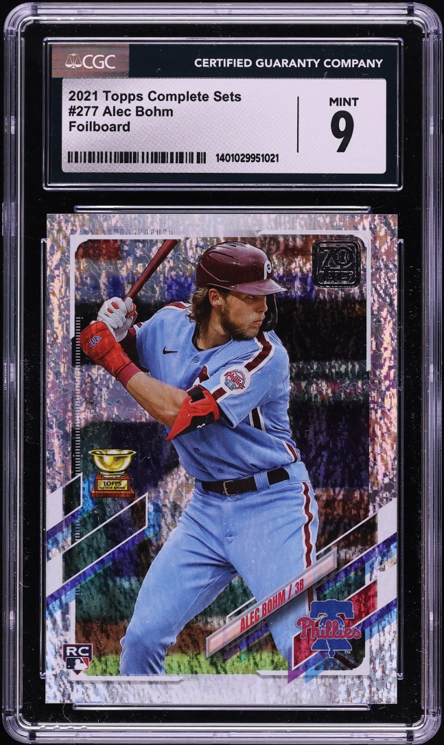 2021 Topps Complete Sets Foilboard Alec Bohm ROOKIE /310 #277 CGC 9 MINT