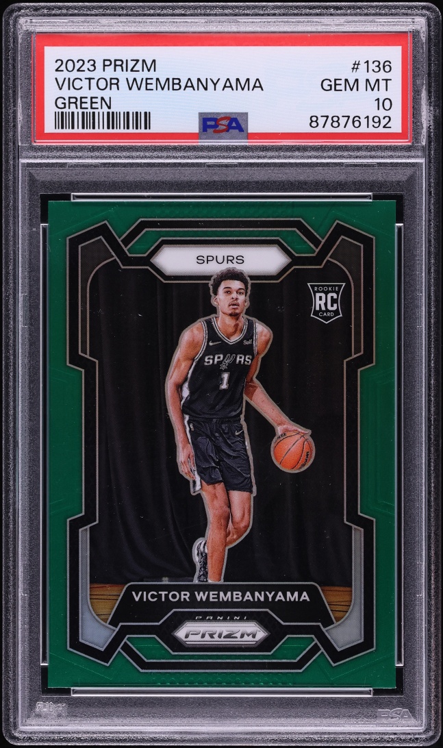 2023 Panini Prizm Green Victor Wembanyama ROOKIE #136 PSA 10 GEM MINT