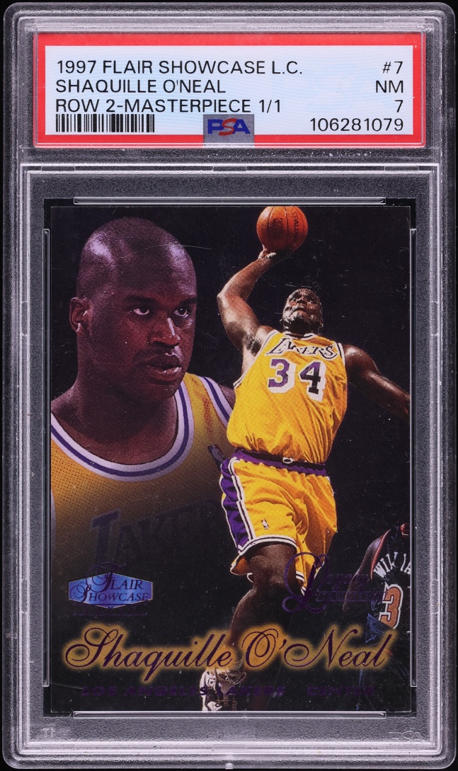1997 Flair Showcase Legacy Collection Row 2 Masterpiece Shaquille O'Neal 1/1 #7 PSA 7 NRMT