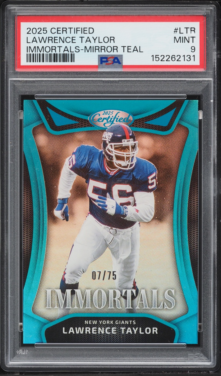 2025 Panini Certified Immortals Mirror Teal Lawrence Taylor /75 #LTR PSA 9 MINT