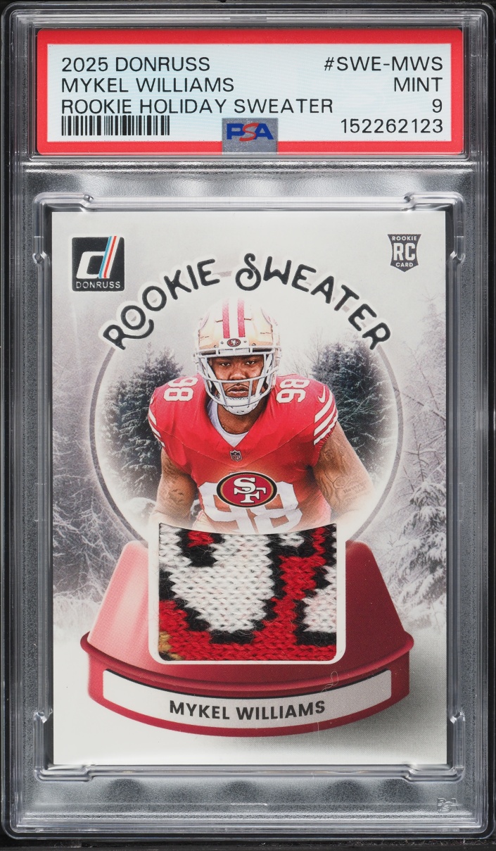 2025 Donruss Rookie Holiday Sweater Mykel Williams RC PATCH #SWE-MWS PSA 9 MINT