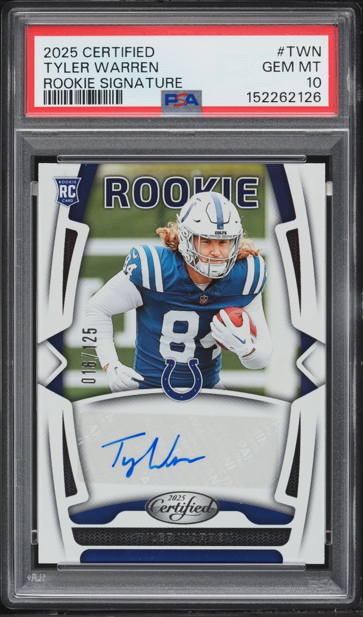 2025 Panini Certified Rookie Signatures Tyler Warren ROOKIE AUTO /125 #TWN PSA 10 GEM MINT