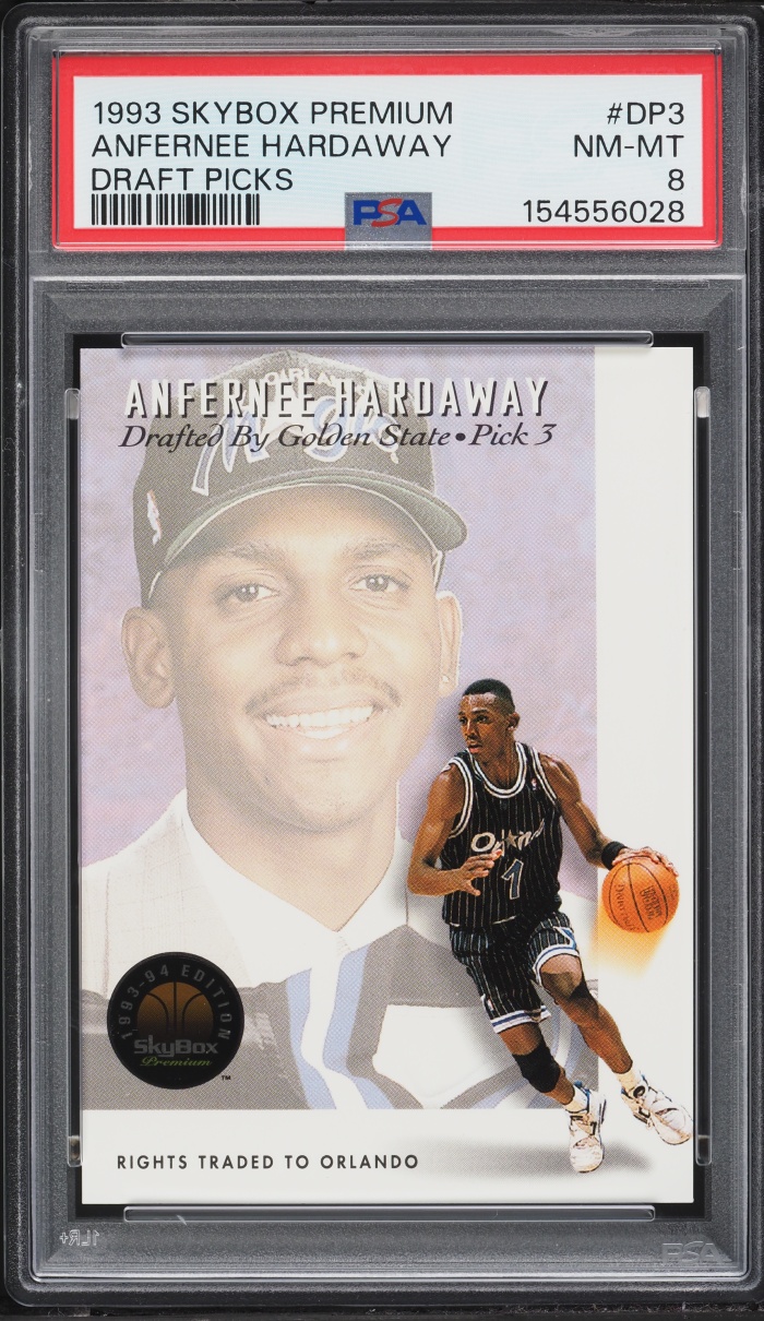 1993 Skybox Premium Draft Picks Anfernee Hardaway ROOKIE #DP3 PSA 8 NM-MT