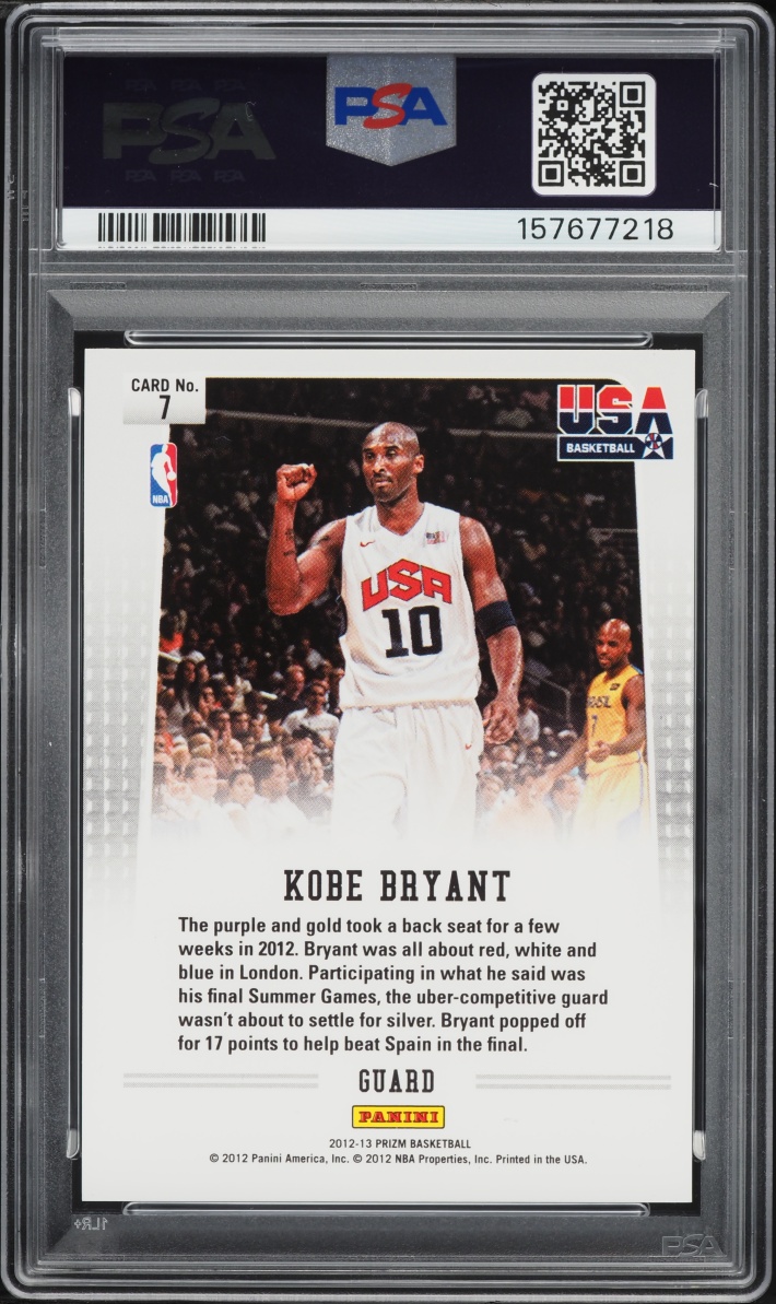 2012 Panini Prizm USA Kobe Bryant #7 PSA 9 MINT