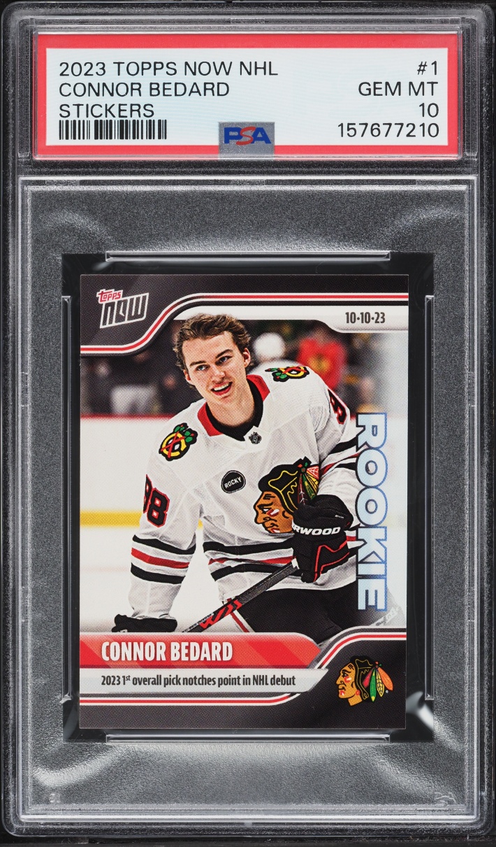 2023 Topps Now NHL Stickers Connor Bedard ROOKIE #1 PSA 10 GEM MINT