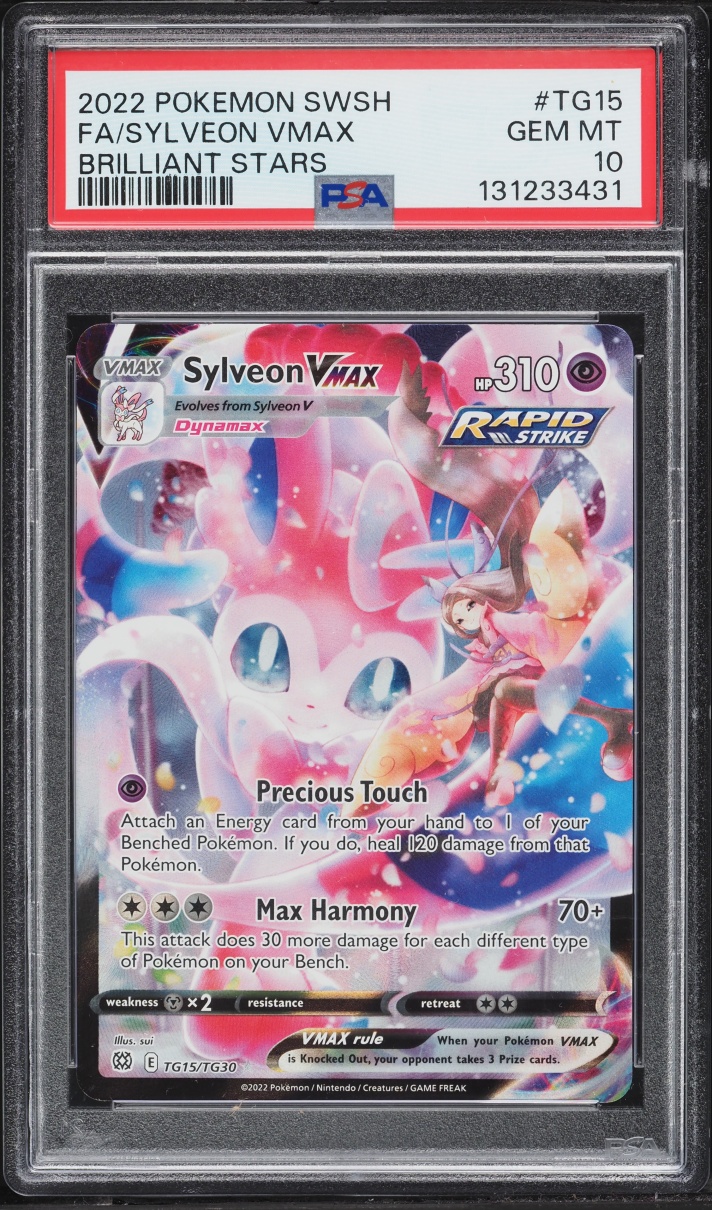 2022 Pokemon Sword & Shield Brilliant Stars CHR Sylveon VMAX #TG15 PSA 10 GEM MINT